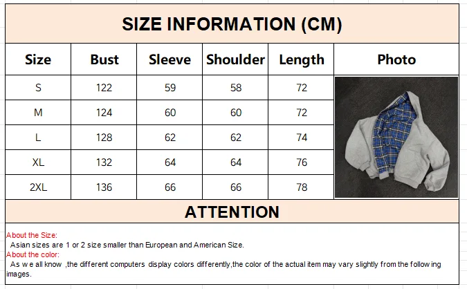 Fashion Two Wear Plaid Hoodies Women Y2K Long Sleeve Loose Hood Shirt Korean Zipper Sweatshirt Coats Streetwear Harajuku Jackets