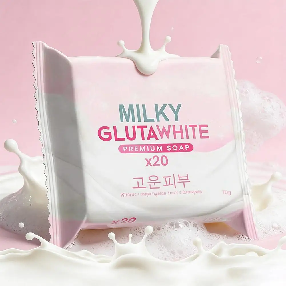 1-10PCS Korean MILKY GLUTAWHITE Premium Soap 70g Deep Cleansing Nourishing Rich Foam Soap Efficient Body Face Cleansing Care