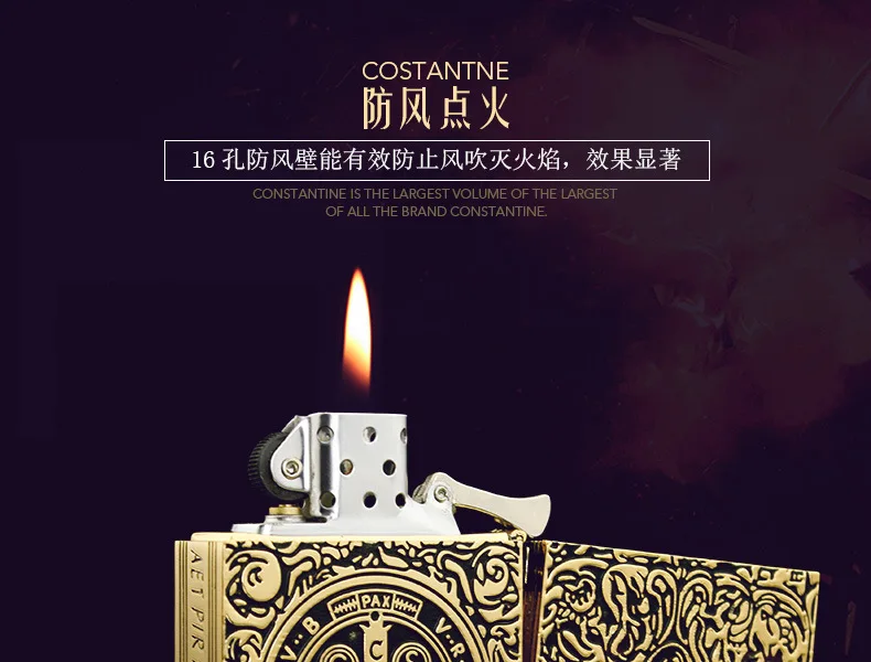 1:1 Limited Edition ZORRO Oversized Kerosen Lighter Metal Personality Constantine Creative Heavy Armor Oversized Lighter Gift