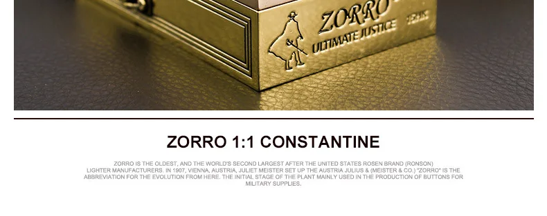 1:1 Limited Edition ZORRO Oversized Kerosen Lighter Metal Personality Constantine Creative Heavy Armor Oversized Lighter Gift