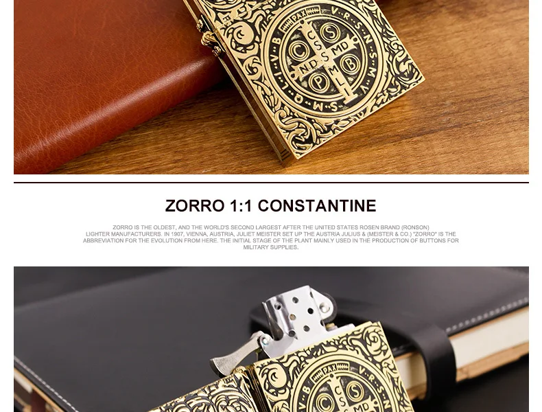 1:1 Limited Edition ZORRO Oversized Kerosen Lighter Metal Personality Constantine Creative Heavy Armor Oversized Lighter Gift