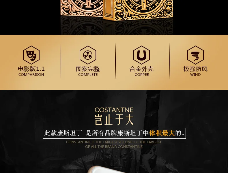 1:1 Limited Edition ZORRO Oversized Kerosen Lighter Metal Personality Constantine Creative Heavy Armor Oversized Lighter Gift