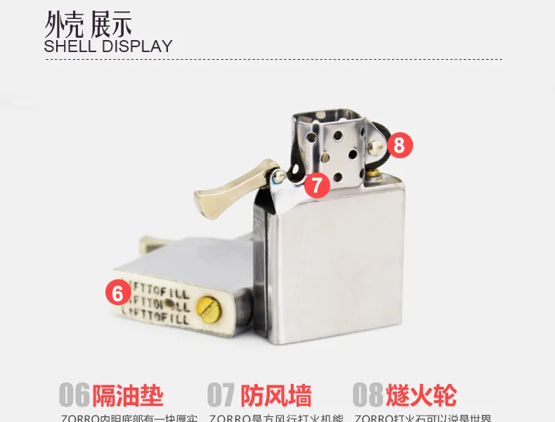 1:1 Limited Edition ZORRO Oversized Kerosen Lighter Metal Personality Constantine Creative Heavy Armor Oversized Lighter Gift