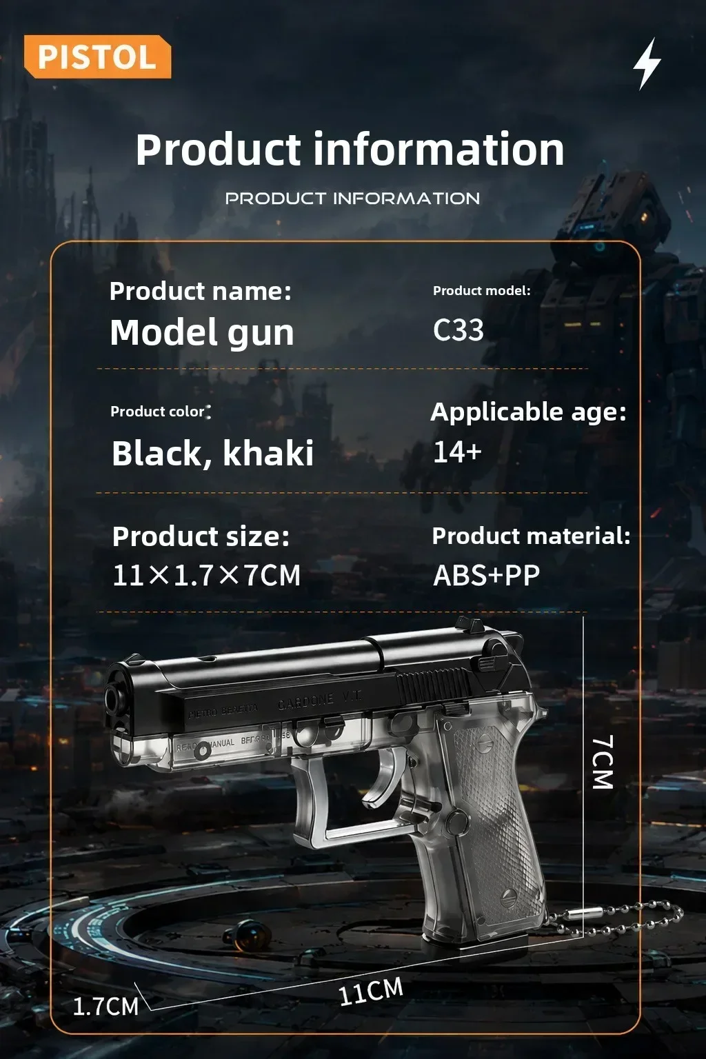 Novelty Shock Prank Toy Gun Keychain, Portable Gag Joke Gadget, Harmless Trick Toy for Men Party Prank, Fun Surprise Gift for Fr