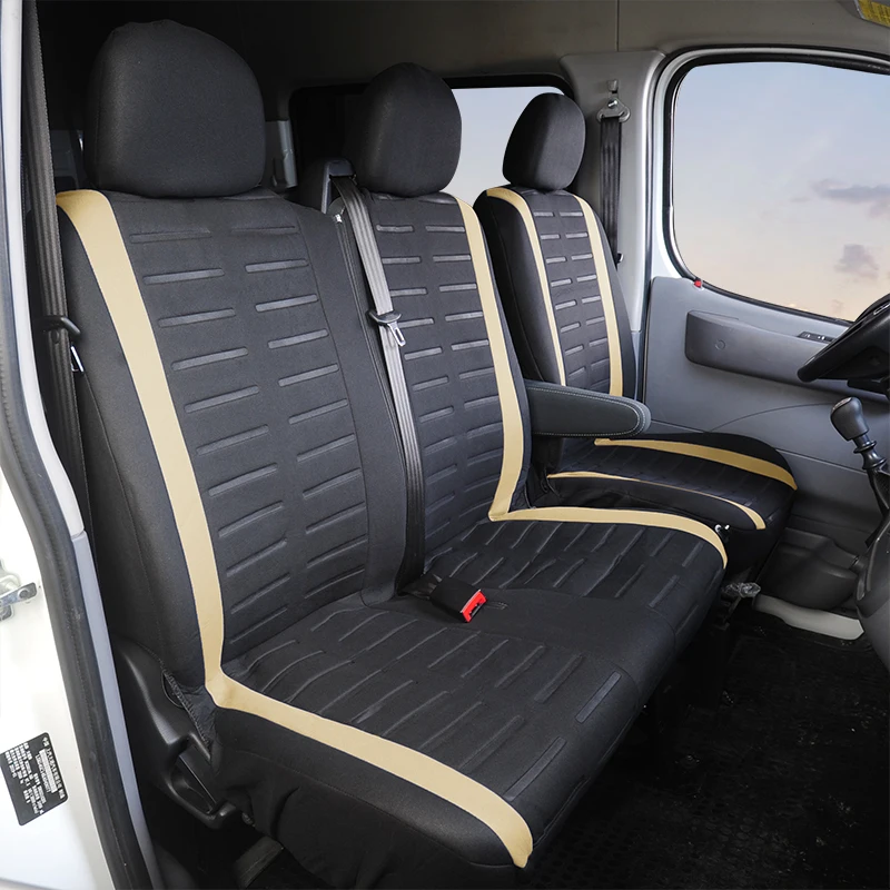 1+2 Beige Seat Covers Car Seat Cover for Transporter/Van, Universal for 2+1 Car Seater, Truck Interior, for Renault Master 3 Sea