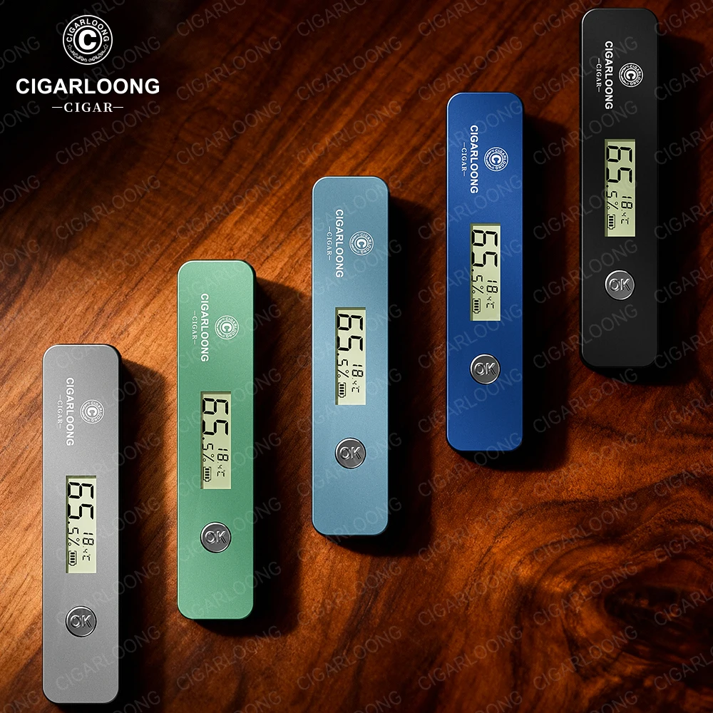 CIGARLOONG Digital Cigar Humidity Meter Portable Humidometer Electric Humidor Tester Guage Hygrometer Needle LCD Display CX-25IT