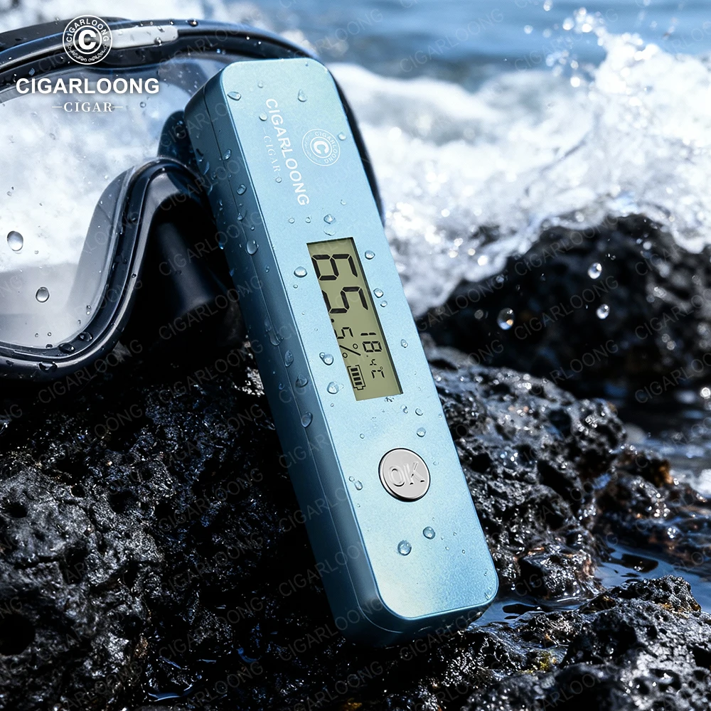 CIGARLOONG Digital Cigar Humidity Meter Portable Humidometer Electric Humidor Tester Guage Hygrometer Needle LCD Display CX-25IT