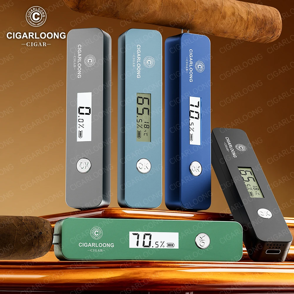 CIGARLOONG Digital Cigar Humidity Meter Portable Humidometer Electric Humidor Tester Guage Hygrometer Needle LCD Display CX-25IT