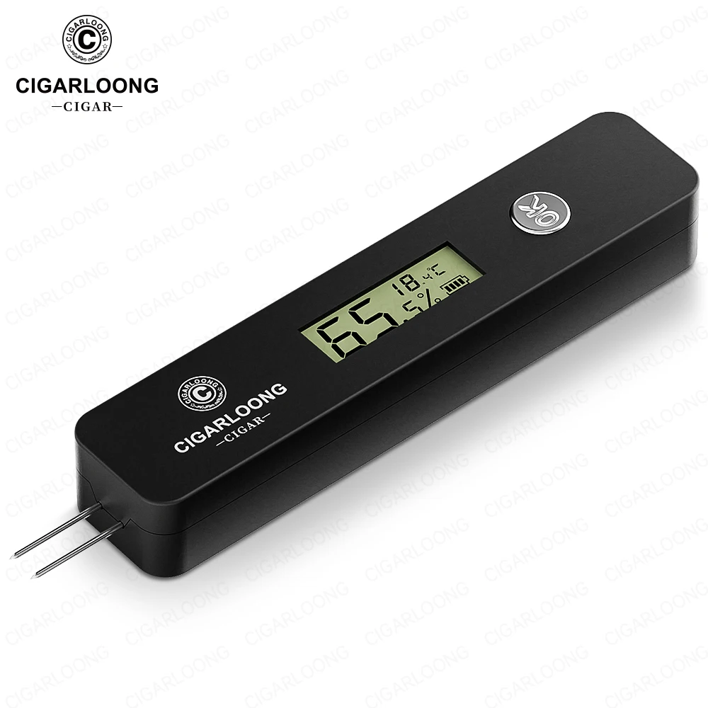 CIGARLOONG Digital Cigar Humidity Meter Portable Humidometer Electric Humidor Tester Guage Hygrometer Needle LCD Display CX-25IT