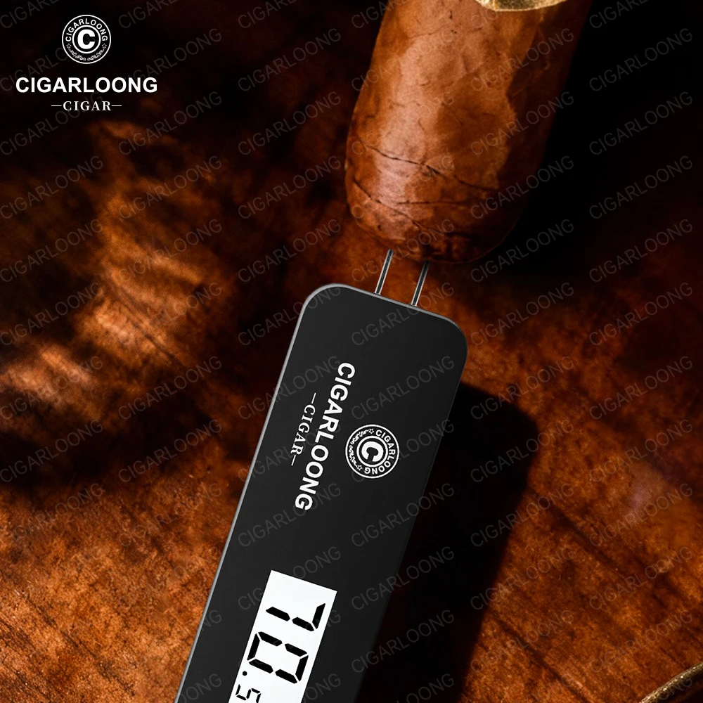CIGARLOONG Digital Cigar Humidity Meter Portable Humidometer Electric Humidor Tester Guage Hygrometer Needle LCD Display CX-25IT