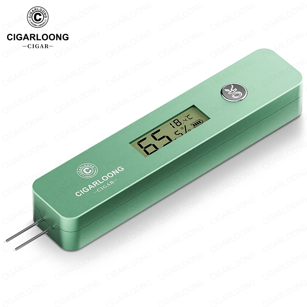 CIGARLOONG Digital Cigar Humidity Meter Portable Humidometer Electric Humidor Tester Guage Hygrometer Needle LCD Display CX-25IT