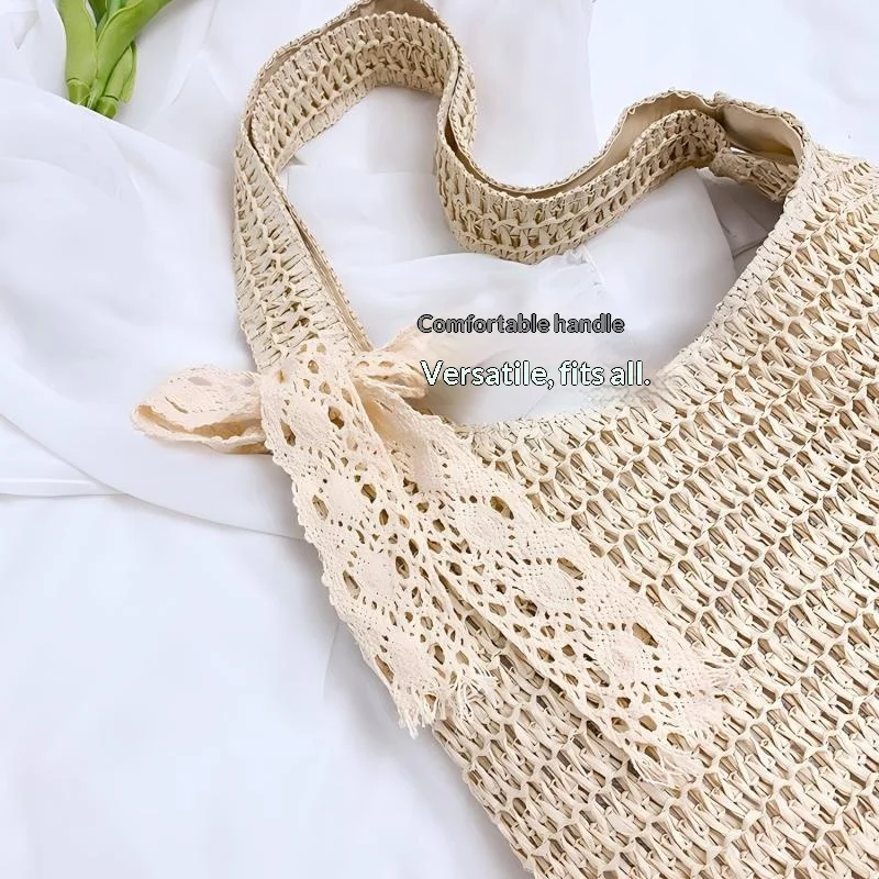 Homefish Rattan Straw Woven Tote Bag For Women Large Capacity Summer Casual Beach Shoulder Handbag