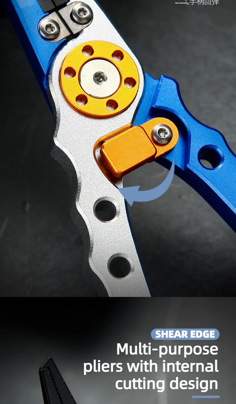 Aluminum Alloy Fishing Pliers Saltwater Corrosion Resistant, Heavy Duty Fishing Multitool with Lanyard Sheath Hook Remover Line