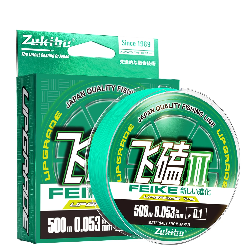 ZUKIBO FEIKE Ⅱ 1000M PE Braided Fishing Line Green Japan Quality Multifilament Smooth Casting Wear Resistant for Bass Fishing