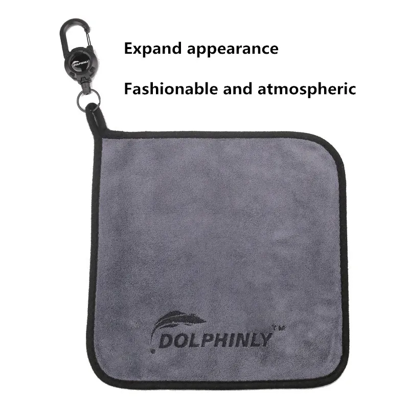 Portable Buckle Fishing Towel with Thickened anti Slip and Hand Wiping Properties, Absorbent Cotton Towel, Outdoor Fishing Tool