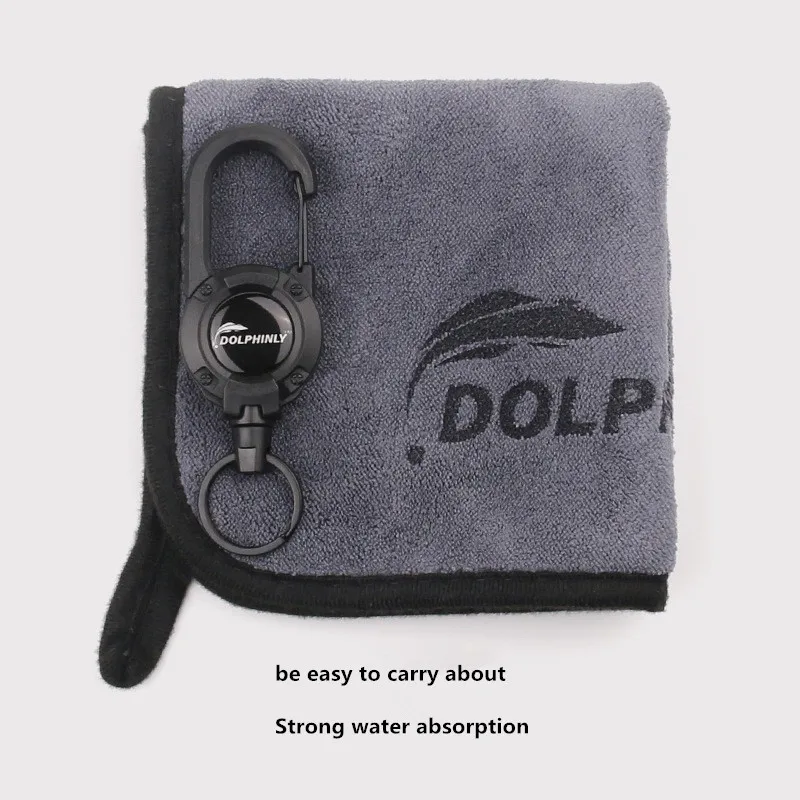 Portable Buckle Fishing Towel with Thickened anti Slip and Hand Wiping Properties, Absorbent Cotton Towel, Outdoor Fishing Tool