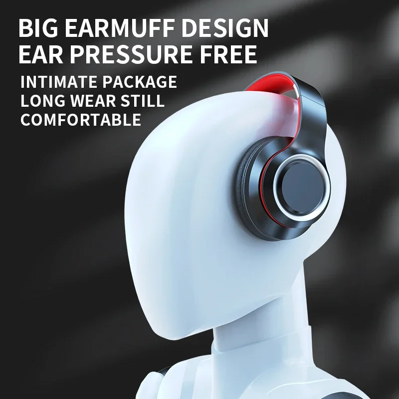 Shoumi Newest Wireless Headphones Bluetooth Earphones Large Headset Helmets with Mic Support TF-Card Mp3 Play Display Screen