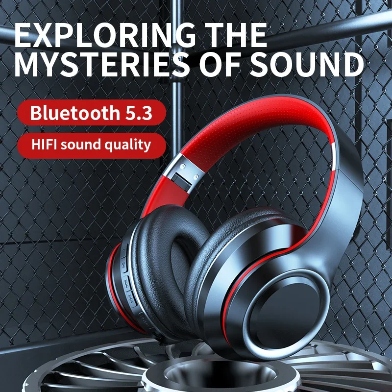 Shoumi Newest Wireless Headphones Bluetooth Earphones Large Headset Helmets with Mic Support TF-Card Mp3 Play Display Screen