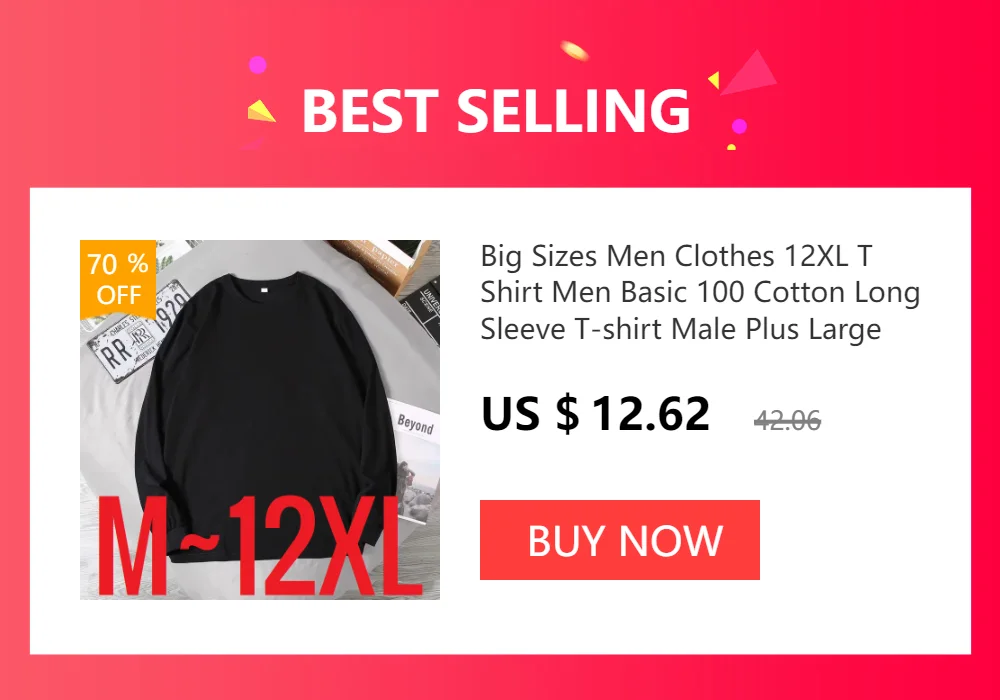 Big Sizes Men Clothes 12XL T Shirt Men Basic 100 Cotton Long Sleeve T-shirt Male Plus Large 10XL Oversized Simples Black Tshirt