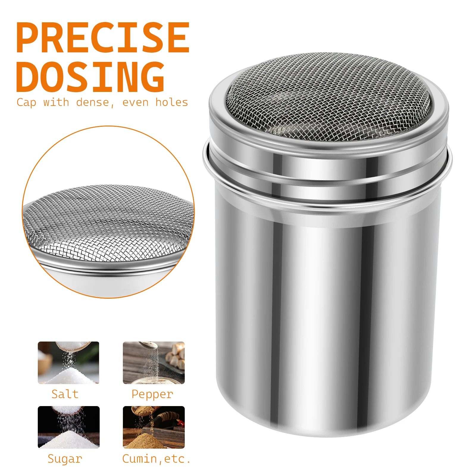 Stainless Steel Spice Jar Storage with Lid Barbecue Salt Sugar Bottle Shaker With Handle Pepper Seasoning Can Seasoning Bottle