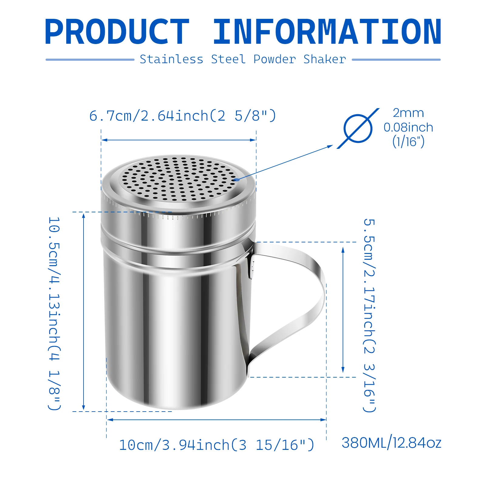 Stainless Steel Spice Jar Storage with Lid Barbecue Salt Sugar Bottle Shaker With Handle Pepper Seasoning Can Seasoning Bottle