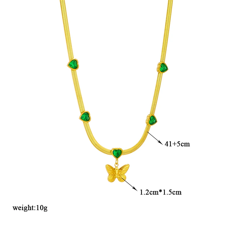 DIEYURO 316L Stainless Steel Butterfly Moon Lock Blue Eyes Pendant Necklace For Women New Multilayer Choker Chain Jewelry Gifts