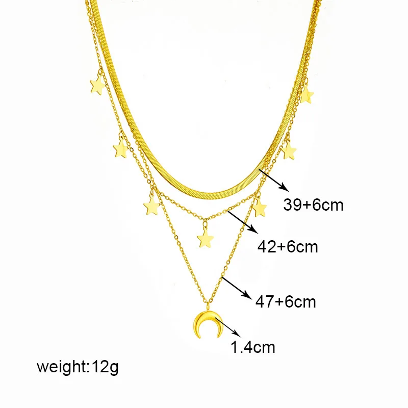 DIEYURO 316L Stainless Steel Butterfly Moon Lock Blue Eyes Pendant Necklace For Women New Multilayer Choker Chain Jewelry Gifts