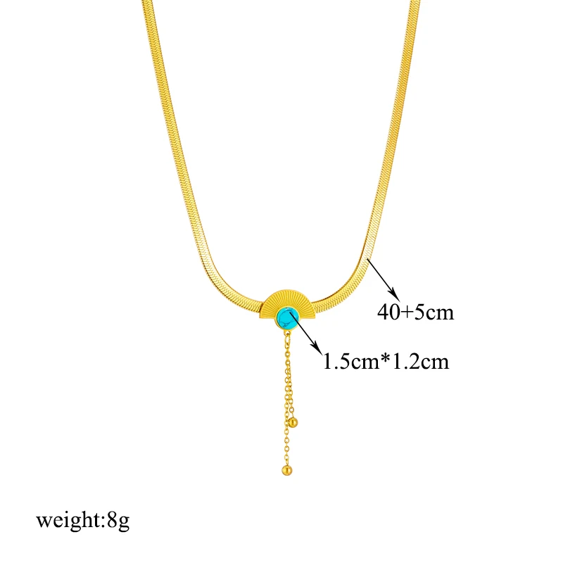 DIEYURO 316L Stainless Steel Butterfly Moon Lock Blue Eyes Pendant Necklace For Women New Multilayer Choker Chain Jewelry Gifts