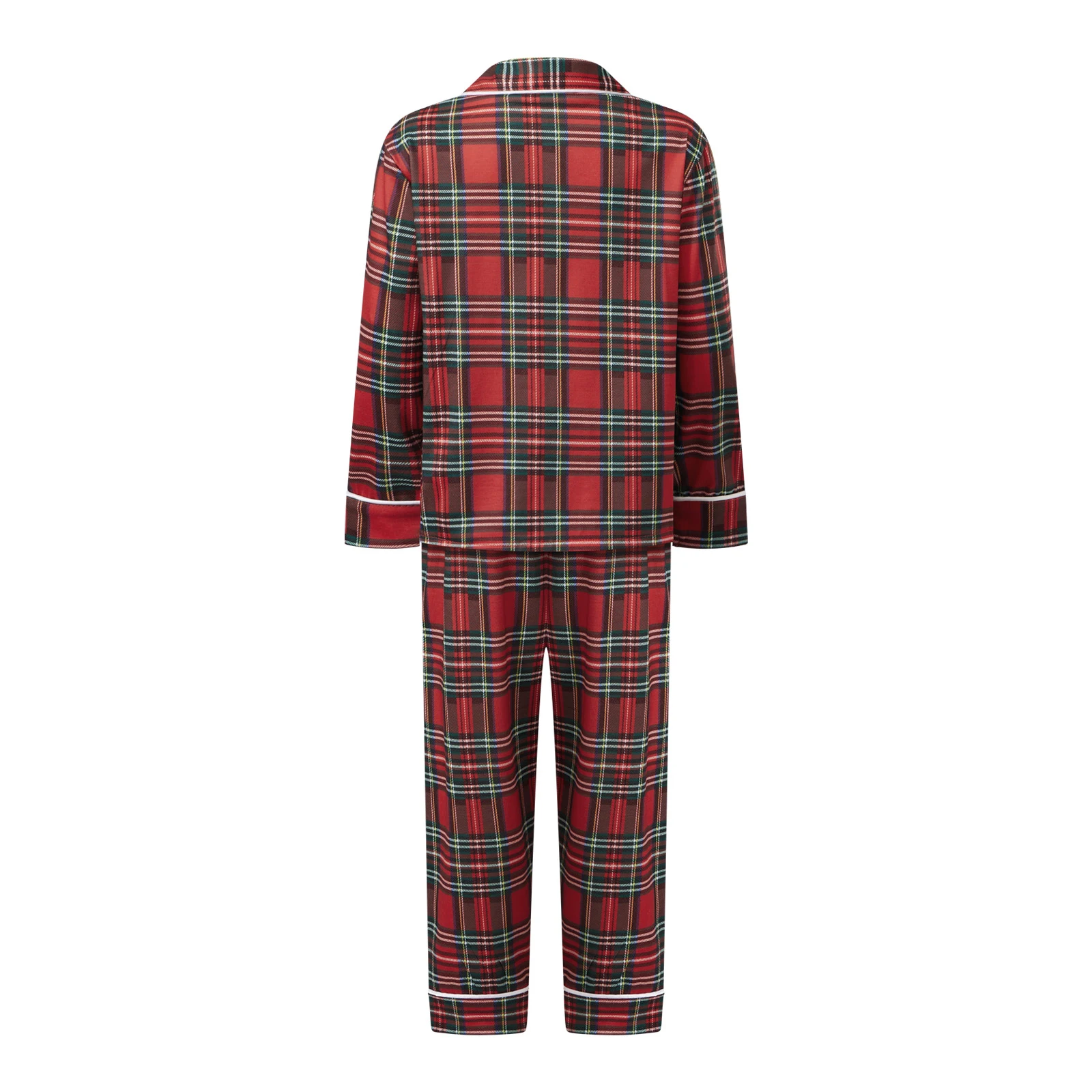 Family Christmas Pajamas Matching Sets Adult And Kids Xmas Red Plaid Button Shirts Tops+Pants Baby Romper Loungewear Pyjamas
