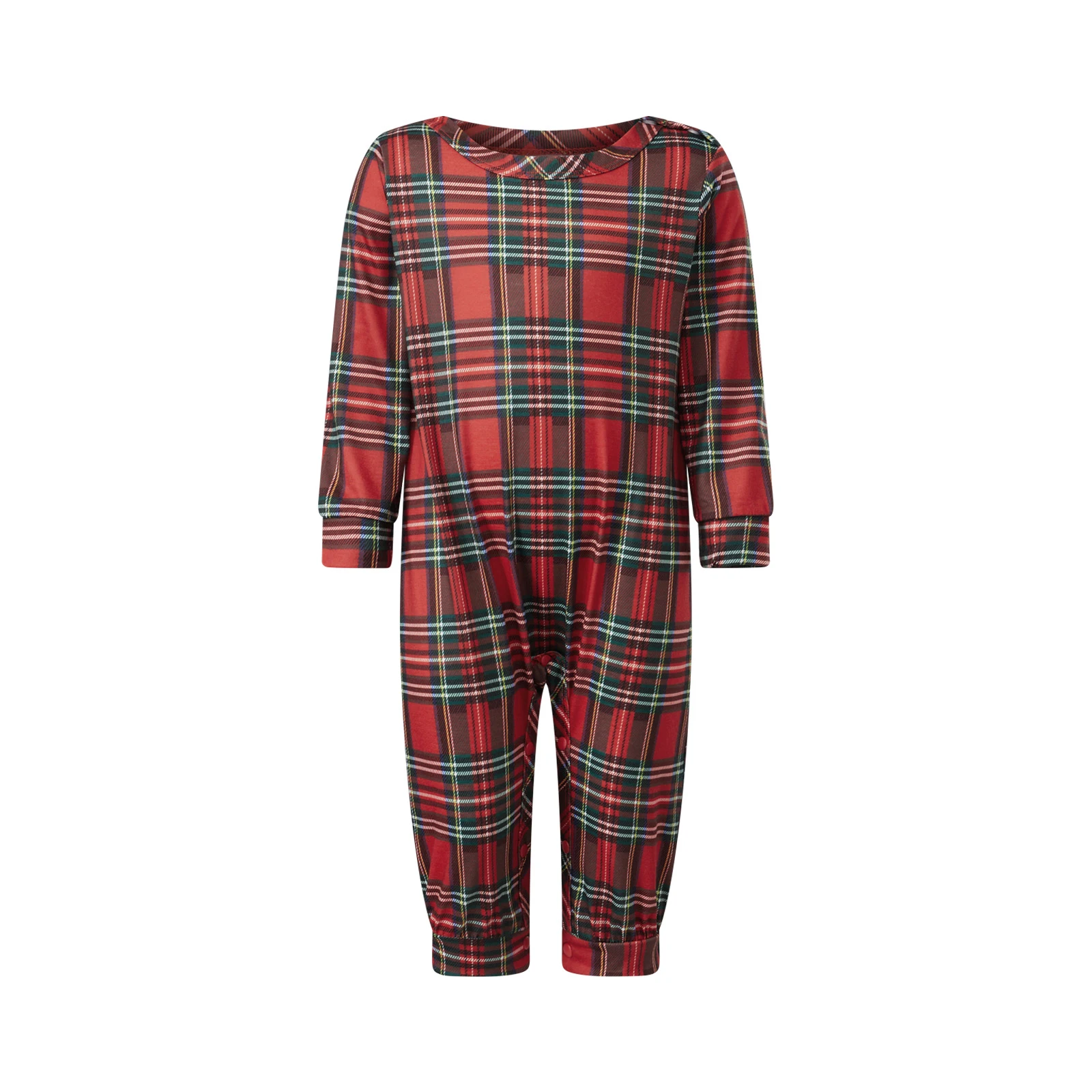 Family Christmas Pajamas Matching Sets Adult And Kids Xmas Red Plaid Button Shirts Tops+Pants Baby Romper Loungewear Pyjamas