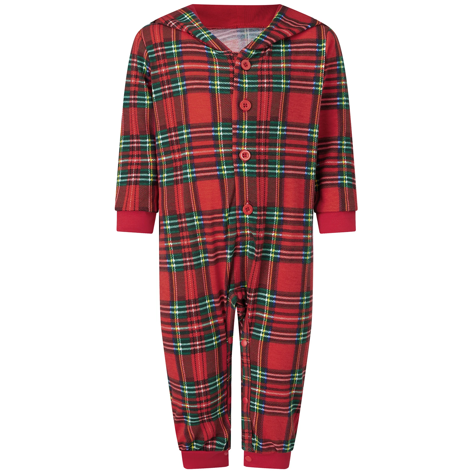 Family Christmas Pajamas Matching Sets Adult And Kids Xmas Red Plaid Button Shirts Tops+Pants Baby Romper Loungewear Pyjamas