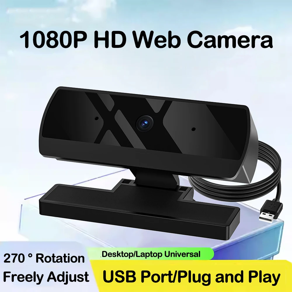 HD 1080P Web Camera with Microphone Autofocus USB Webcam PC Laptop Camera for Live Stream/Video Calling/Conference Plug and Play