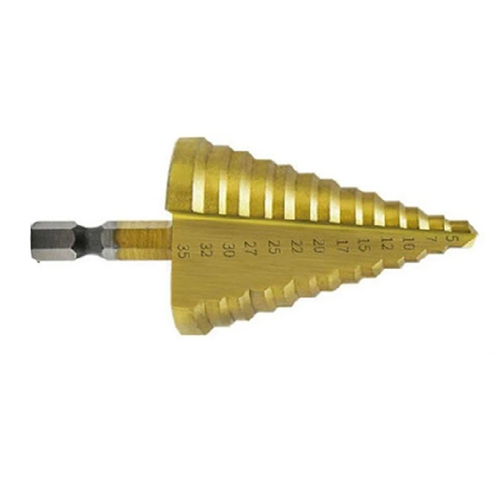 5-35mm HSS Titanium Core Step Drill Bit Spiral Groove Wood Metal Hole Cutter High Speed Steel Core Drill Bits
