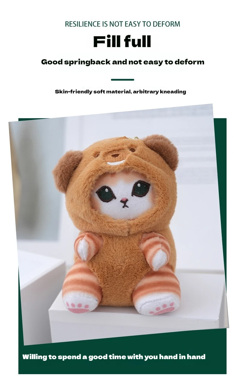 12cm Anime Mofusand Plush Keychain Pendant Bag Pendant Cartoon Cute Little Raccoon Squirrel Panda Plush Doll Sofa Ornaments Gift