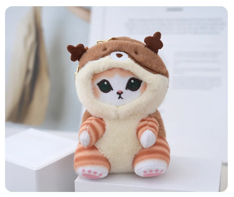 12cm Anime Mofusand Plush Keychain Pendant Bag Pendant Cartoon Cute Little Raccoon Squirrel Panda Plush Doll Sofa Ornaments Gift