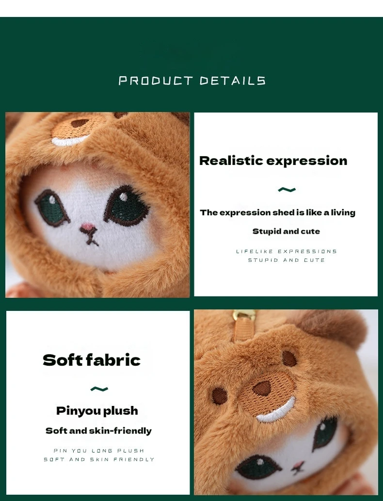 12cm Anime Mofusand Plush Keychain Pendant Bag Pendant Cartoon Cute Little Raccoon Squirrel Panda Plush Doll Sofa Ornaments Gift