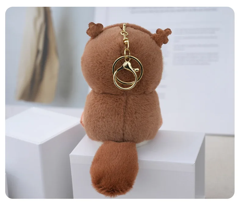 12cm Anime Mofusand Plush Keychain Pendant Bag Pendant Cartoon Cute Little Raccoon Squirrel Panda Plush Doll Sofa Ornaments Gift