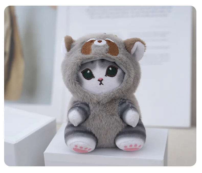 12cm Anime Mofusand Plush Keychain Pendant Bag Pendant Cartoon Cute Little Raccoon Squirrel Panda Plush Doll Sofa Ornaments Gift
