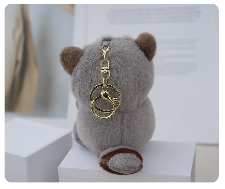 12cm Anime Mofusand Plush Keychain Pendant Bag Pendant Cartoon Cute Little Raccoon Squirrel Panda Plush Doll Sofa Ornaments Gift