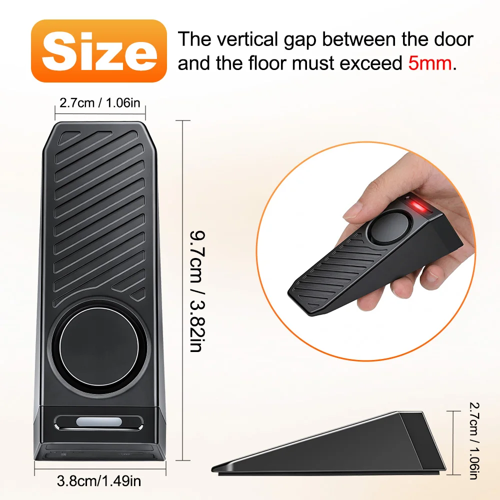 Awapow Door Stopper Alarm Portable Doorstop Security Alarm 120dB for Travel Home Apartment House Block Blocking System