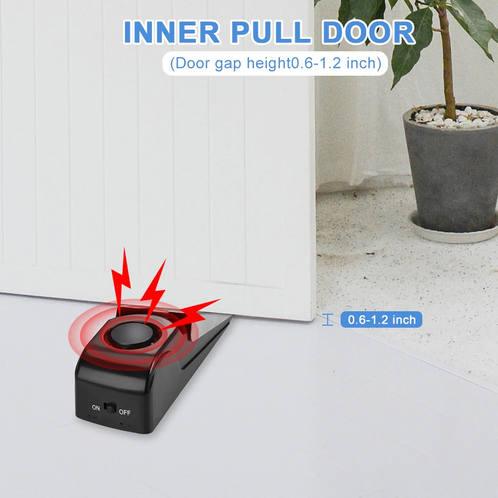 Awapow Door Stopper Alarm Portable Doorstop Security Alarm 120dB for Travel Home Apartment House Block Blocking System
