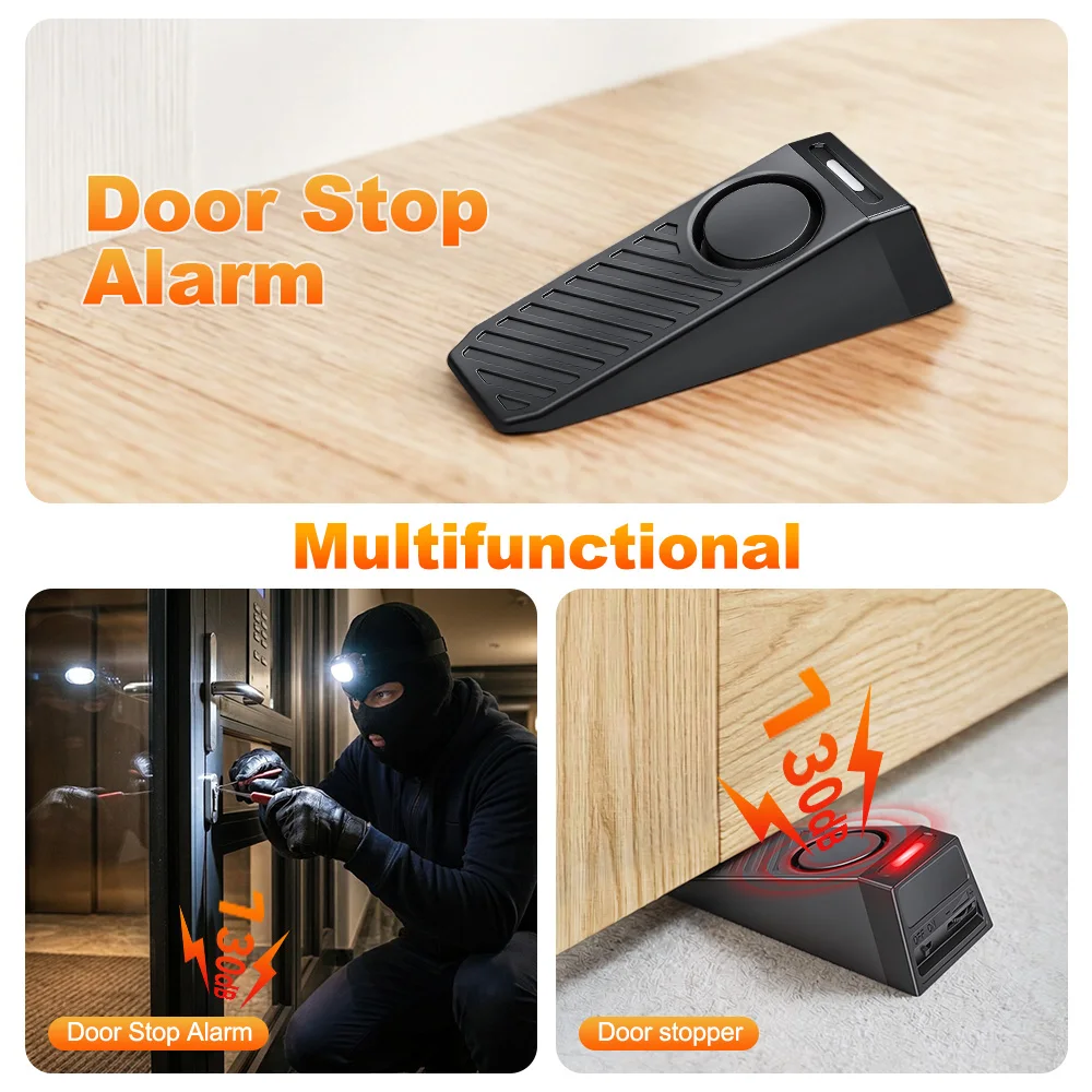 Awapow Door Stopper Alarm Portable Doorstop Security Alarm 120dB for Travel Home Apartment House Block Blocking System