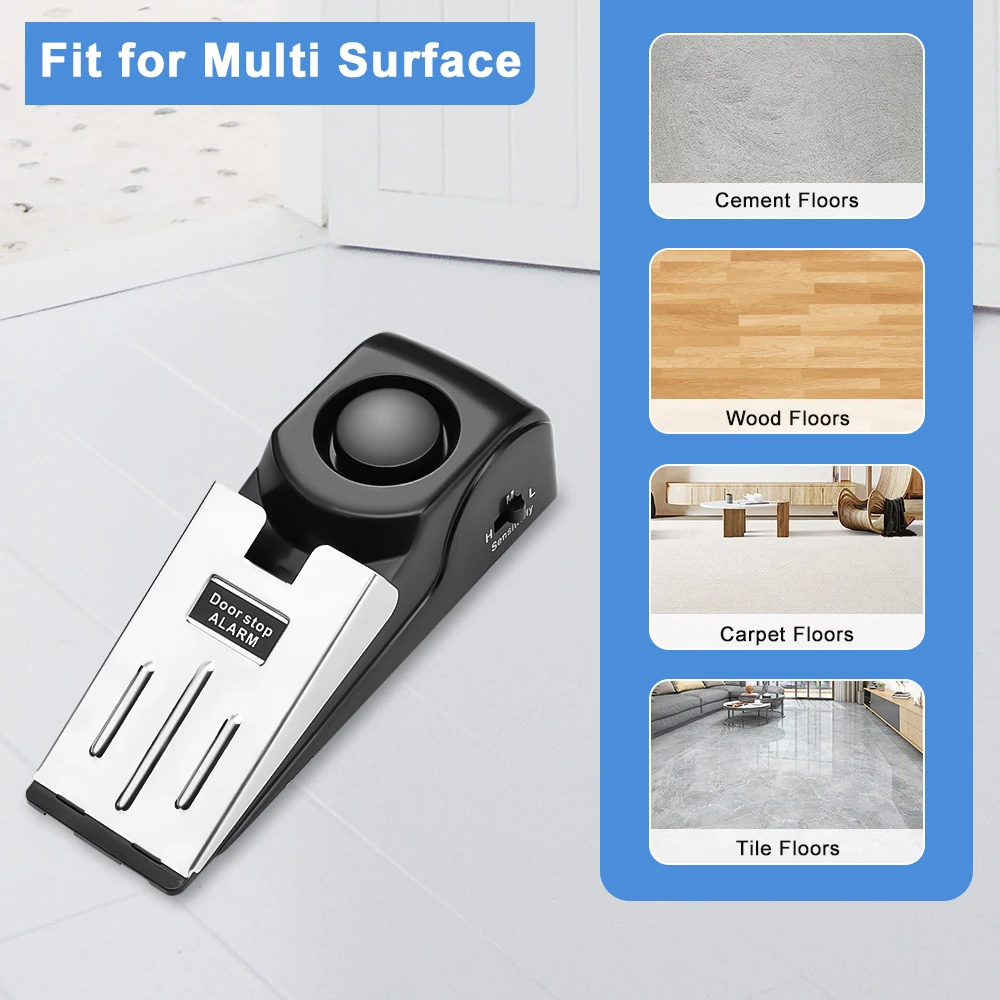 Awapow Door Stopper Alarm Portable Doorstop Security Alarm 120dB for Travel Home Apartment House Block Blocking System