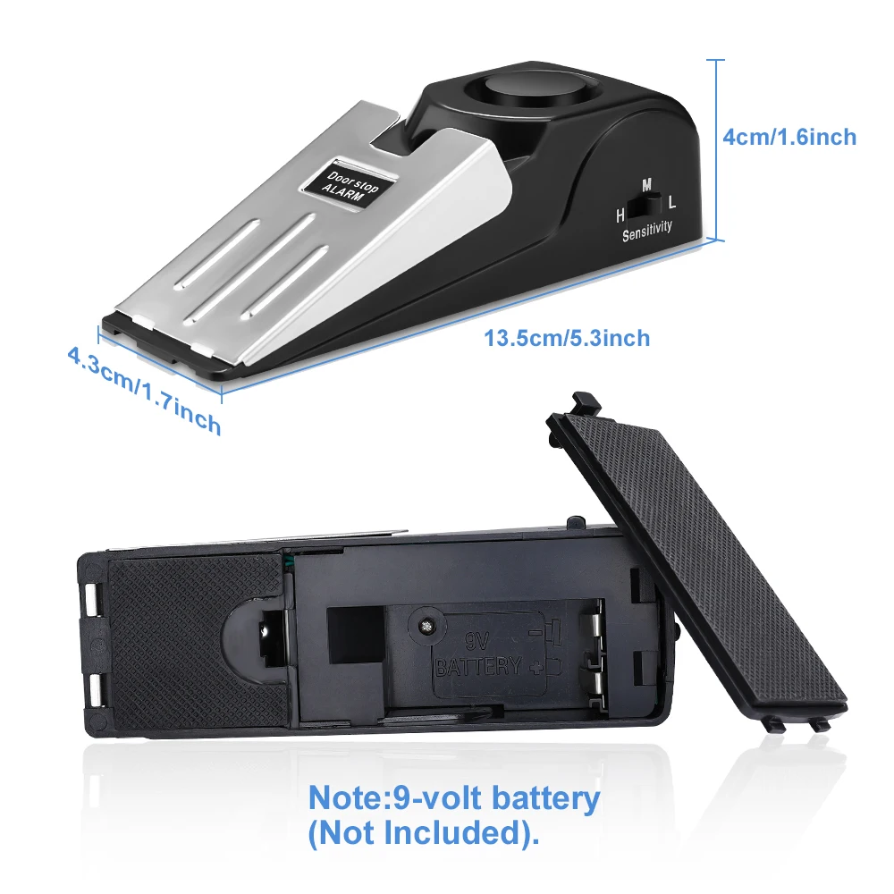 Awapow Door Stopper Alarm Portable Doorstop Security Alarm 120dB for Travel Home Apartment House Block Blocking System