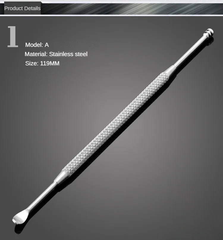 Double Head Ear Wax Removal Cleaner Double End Earwax Remover 360° Cleaning Ear Pick Stainless Steel Ear Care Tools