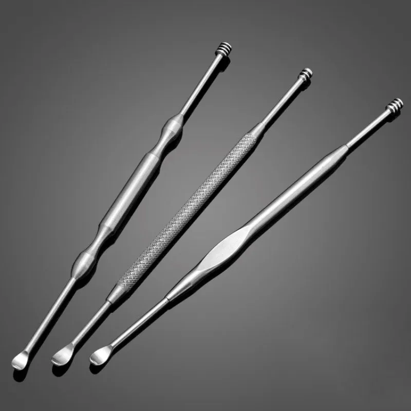 Double Head Ear Wax Removal Cleaner Double End Earwax Remover 360° Cleaning Ear Pick Stainless Steel Ear Care Tools
