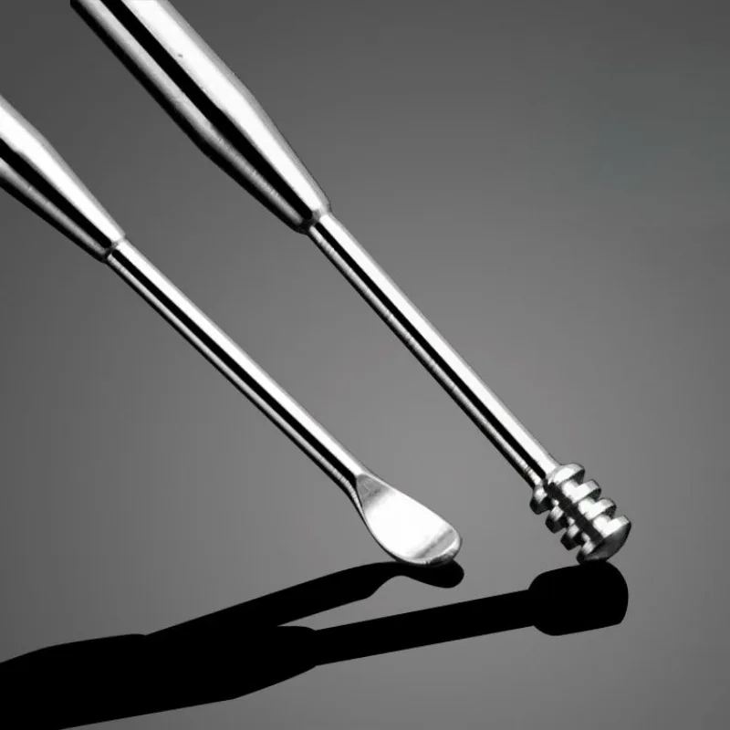 Double Head Ear Wax Removal Cleaner Double End Earwax Remover 360° Cleaning Ear Pick Stainless Steel Ear Care Tools