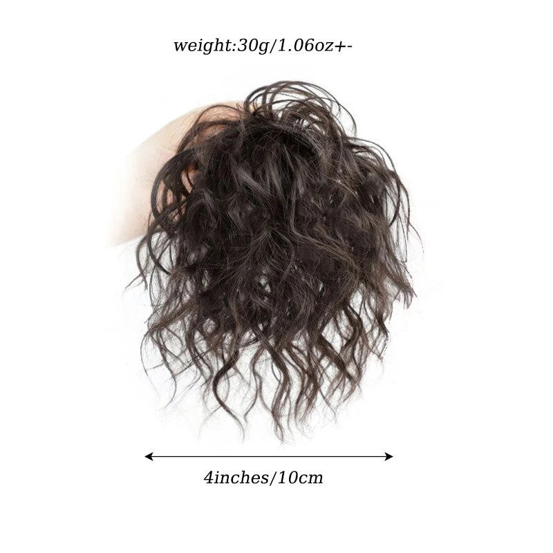 Synthetic Curly Hair Bun Extensions Wig Wavy Curly Chignon Hair Bun with Rubber Band Fluffy Hairpiece for Women Daily Party Use