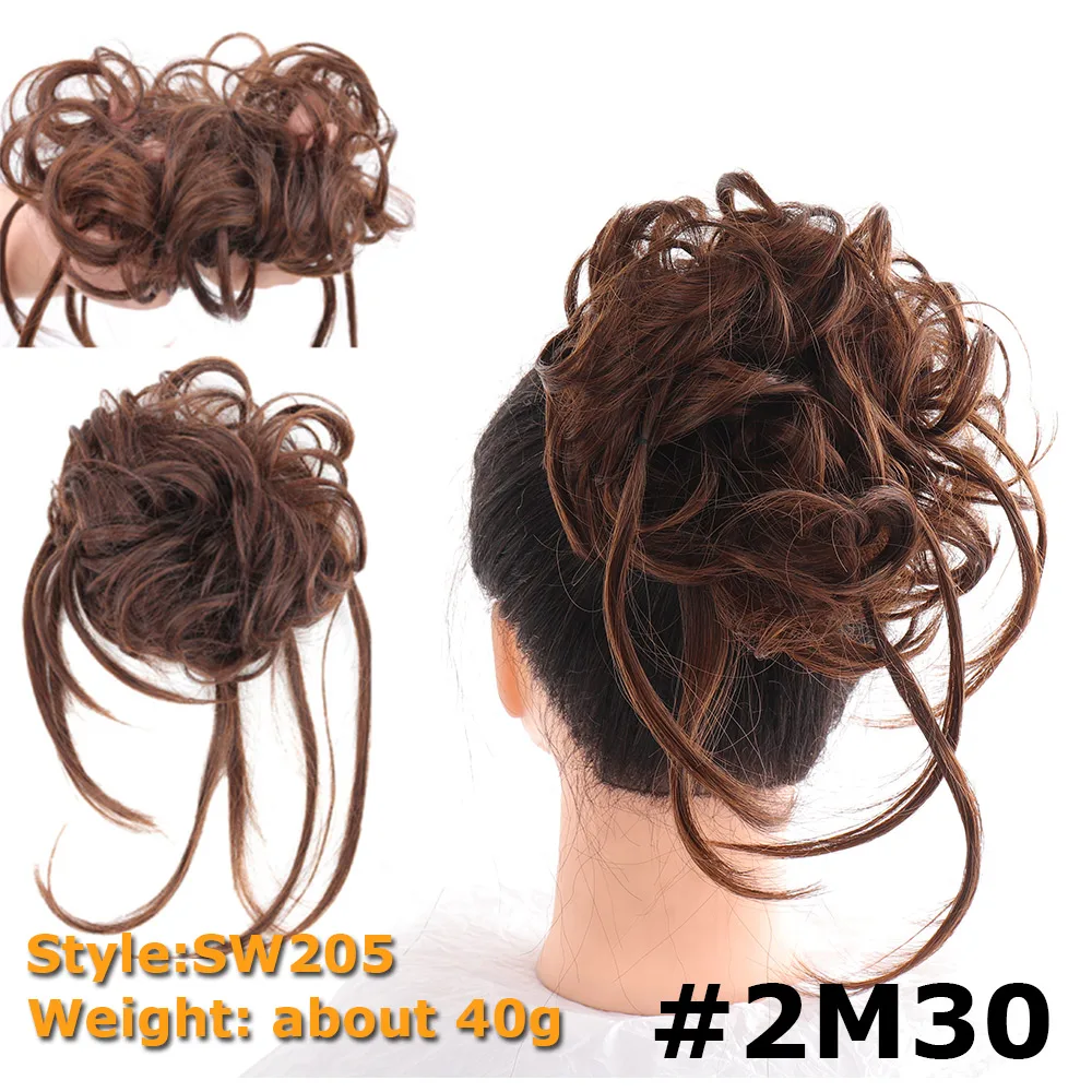 Synthetic Chignon Hair Bun Messy Scrunchie Elastic Band Fake Hair Extension Updo Donut Roller Scrunchie Hair Pieces for Women