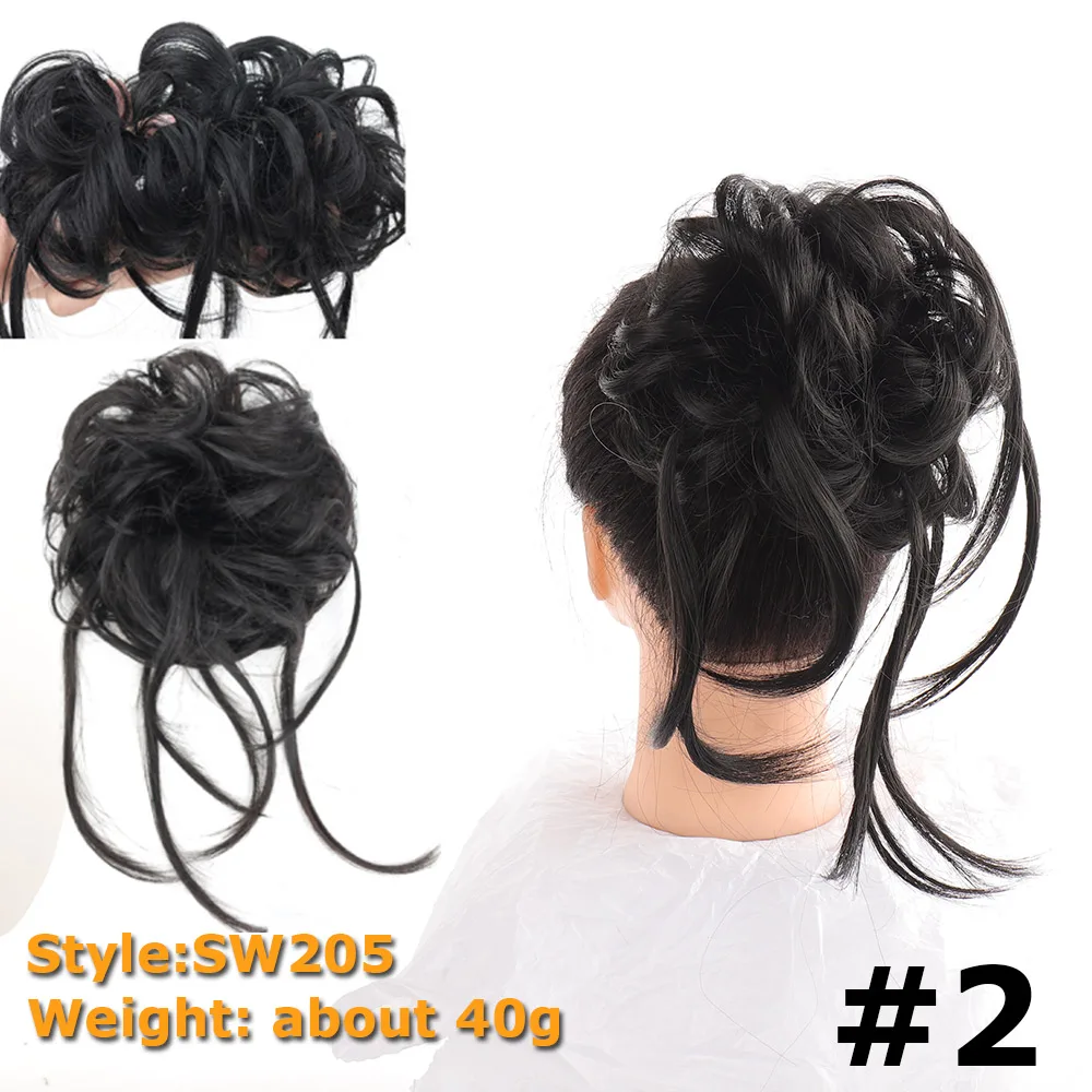 Synthetic Chignon Hair Bun Messy Scrunchie Elastic Band Fake Hair Extension Updo Donut Roller Scrunchie Hair Pieces for Women